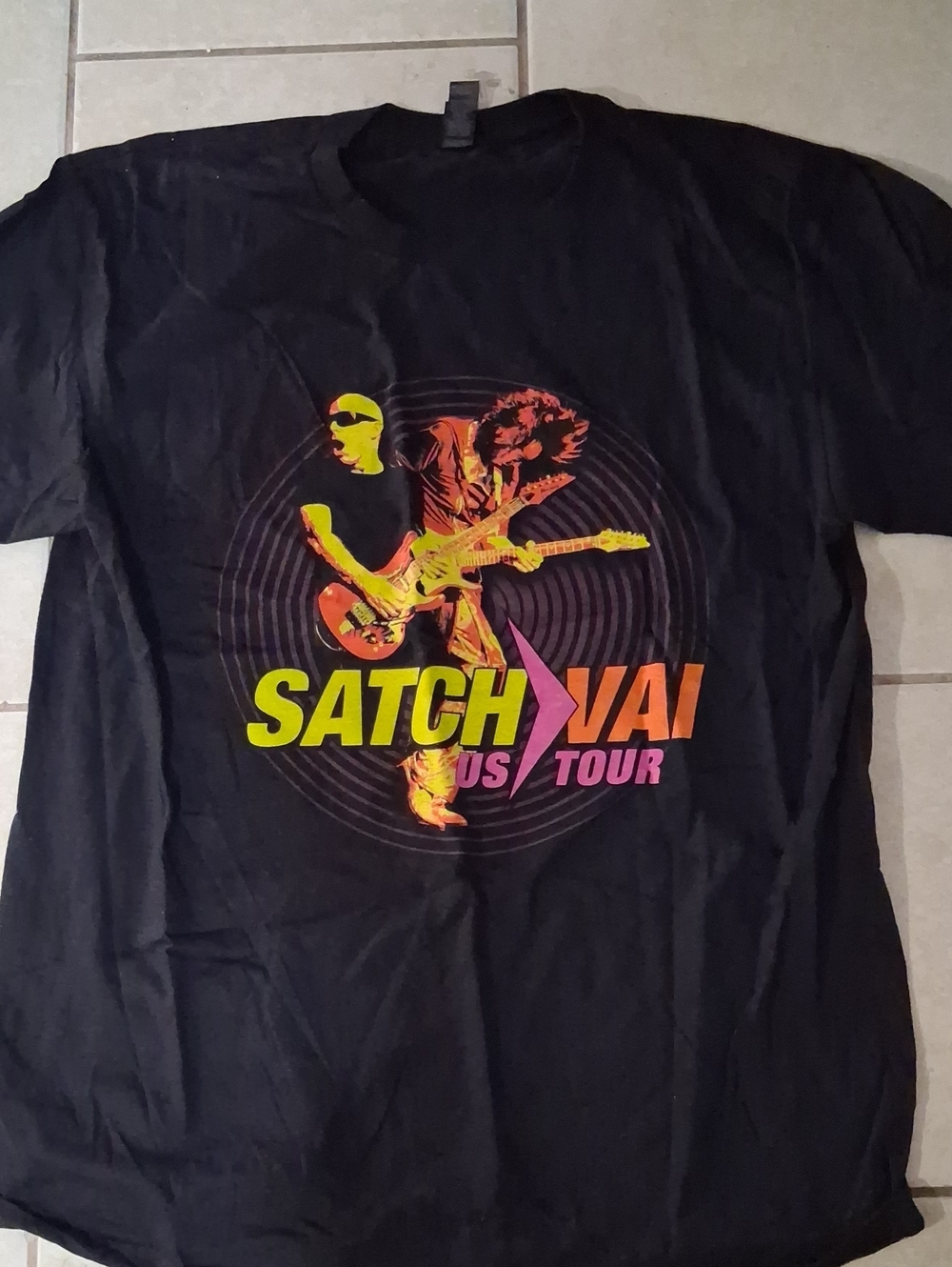 Satch Vai US Tour Unisex Sz L Black Graphic Licensed Band Tshirt NWOT